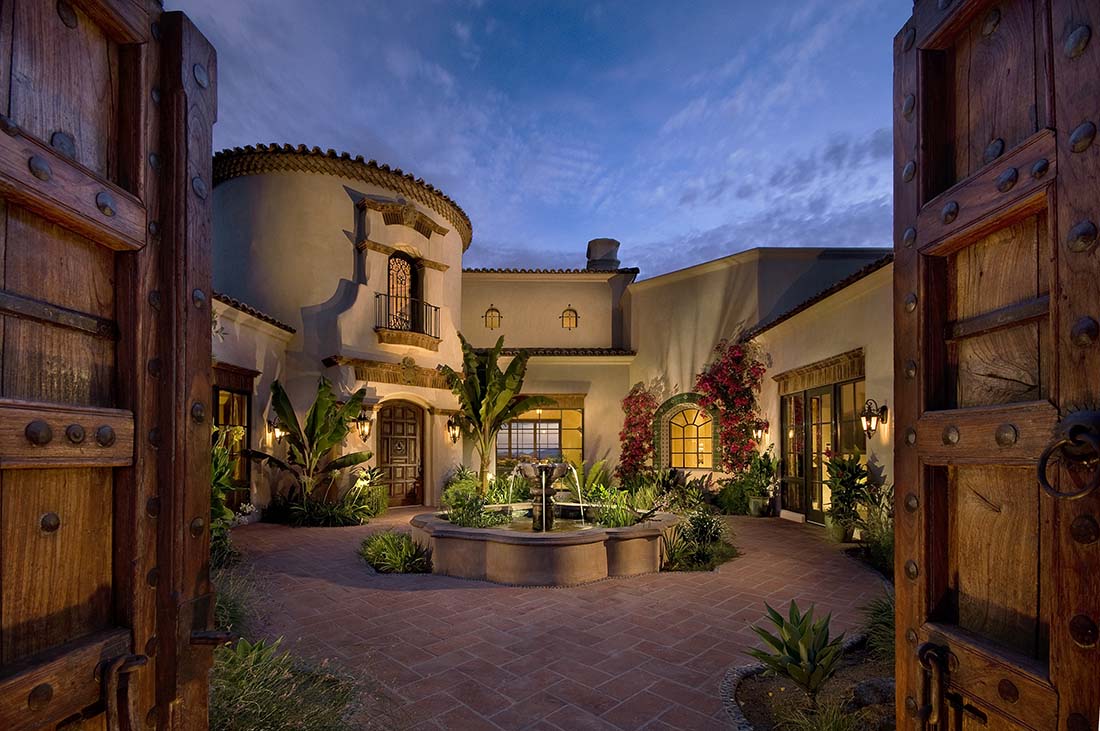 Spanish Colonial, McDowell Mountain, Entry, Courtyard