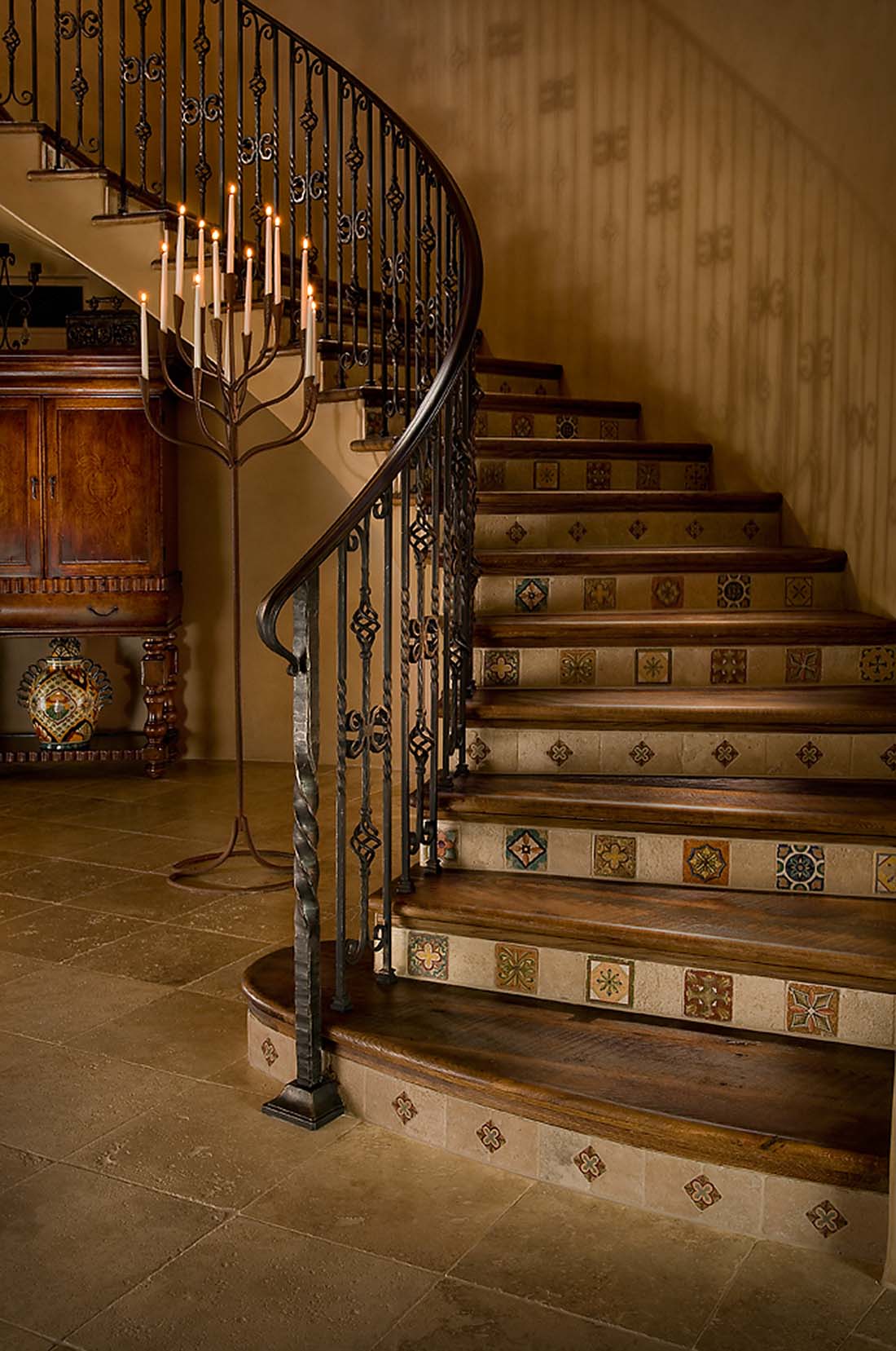 Spanish Colonial, McDowell Mountain, Spiral Staircase, Iron Railing